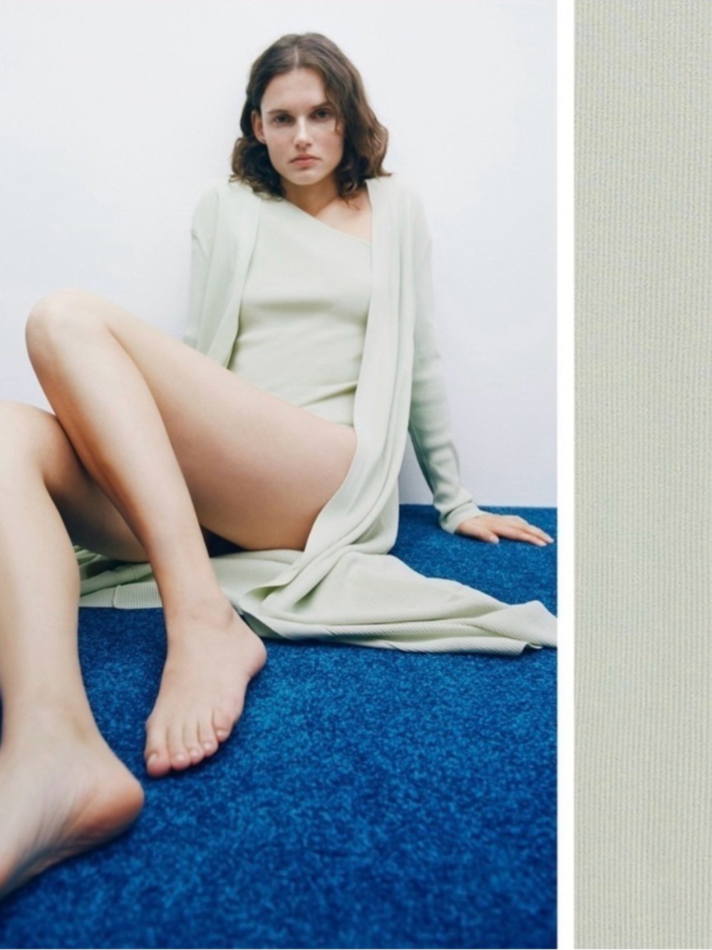 Zara Sage Green Long Cardigan